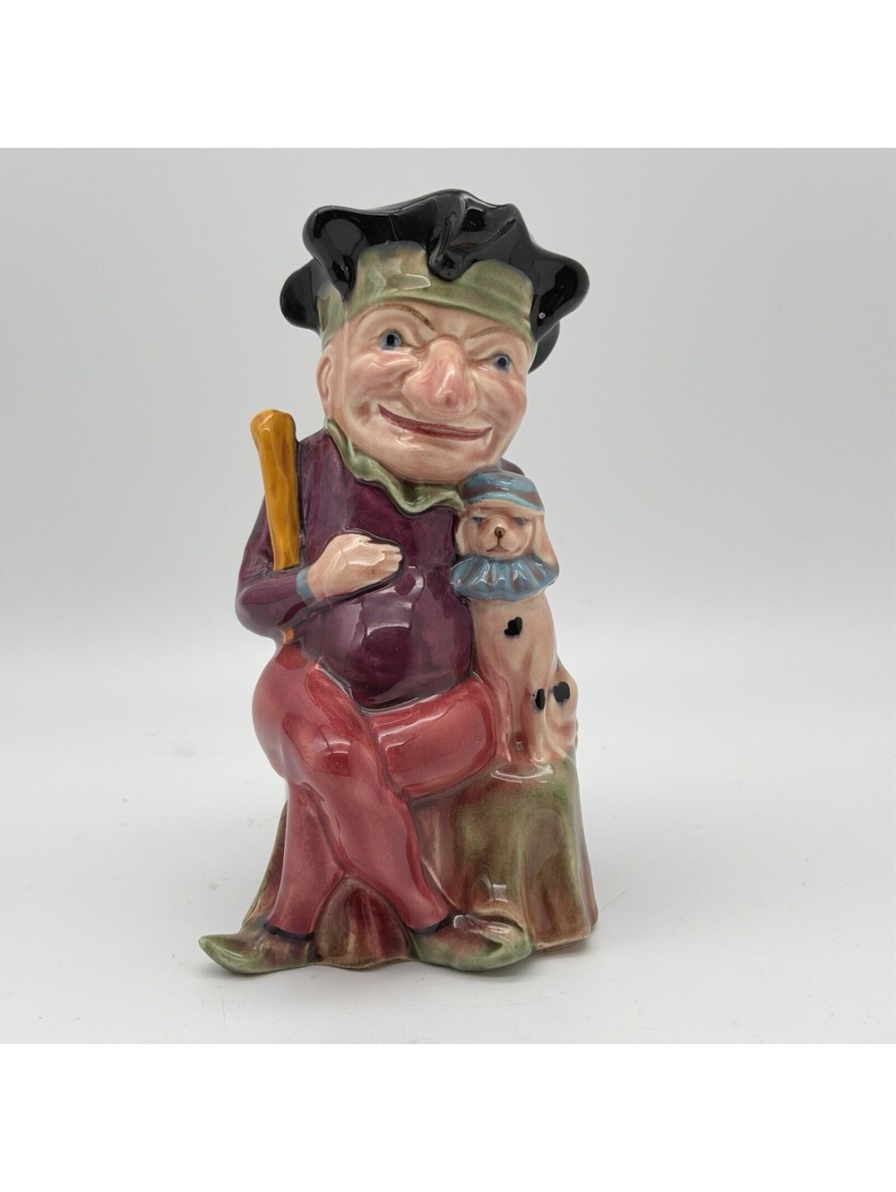 Vintage Melba Ware Mr Punch Toby Jug Dog H Wain & Sons England Ceramic 7 Inch